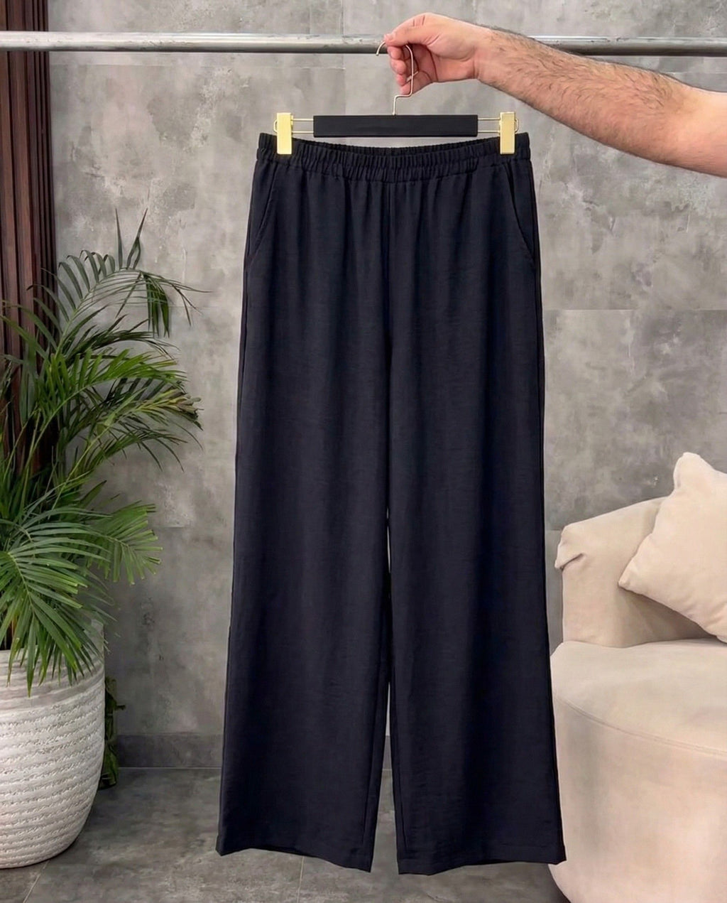 Jet black aura wrap style co ord set with side tie up and relaxed pants