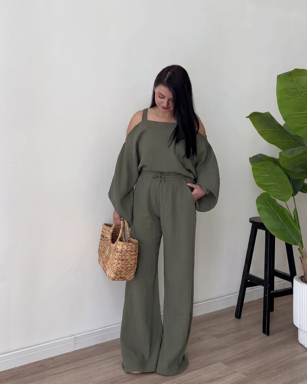 Orina - Olive Relaxed Resort Co-Ord Set