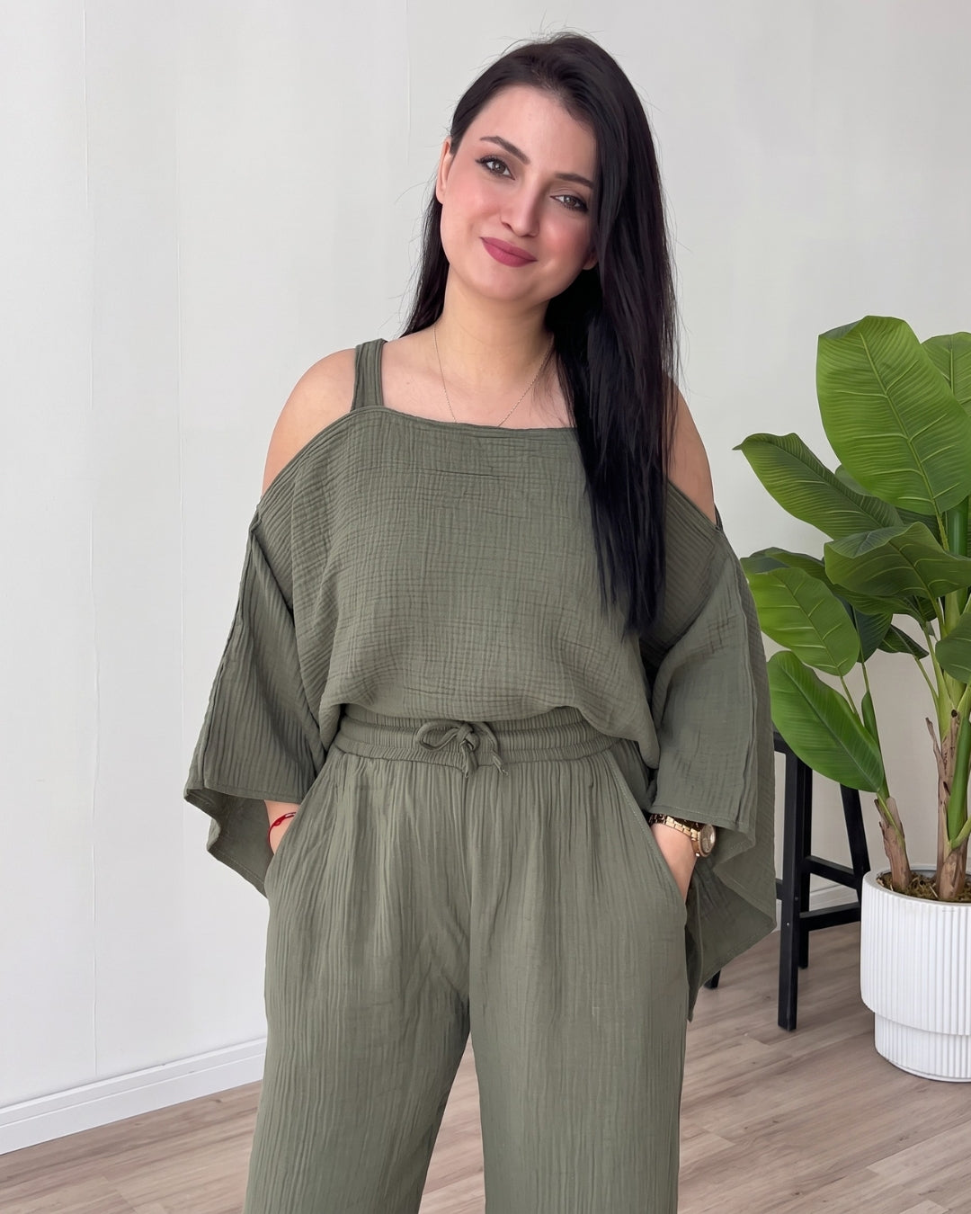 Orina - Olive Relaxed Resort Co-Ord Set