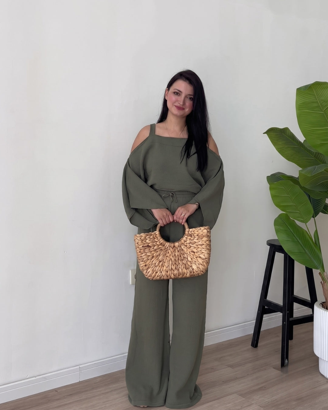 Orina - Olive Relaxed Resort Co-Ord Set