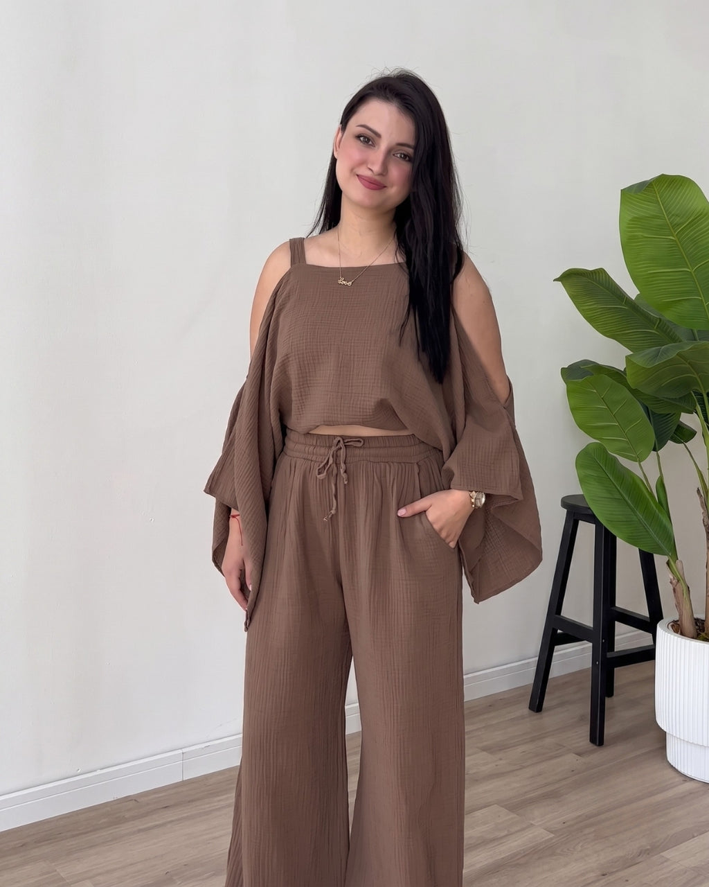 Orina - Brown Relaxed Resort Co-Ord Set
