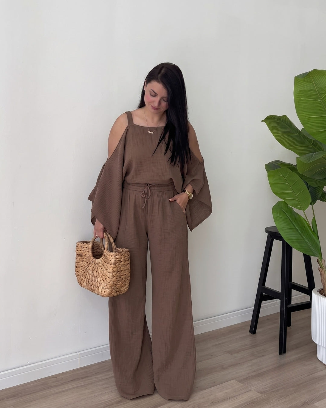 Orina - Brown Relaxed Resort Co-Ord Set