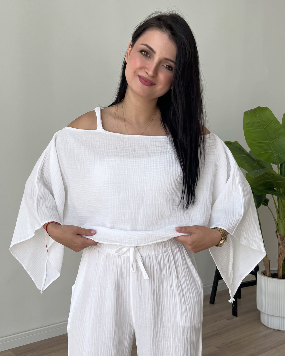 Orina - White Relaxed Resort Co-Ord Set