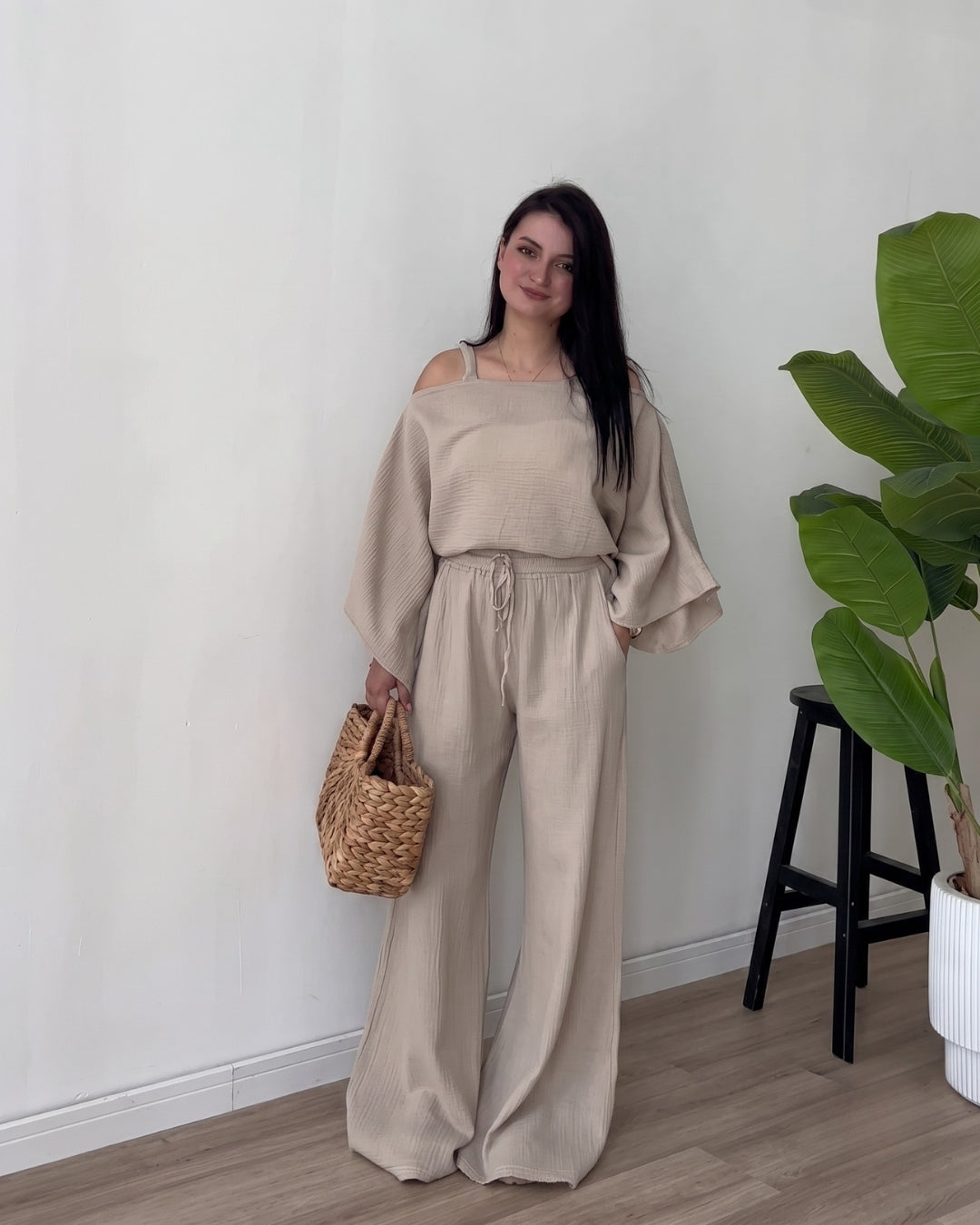 Orina - Cream Relaxed Resort Co-Ord Set