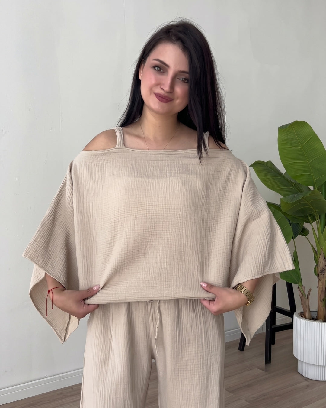 Orina - Cream Relaxed Resort Co-Ord Set