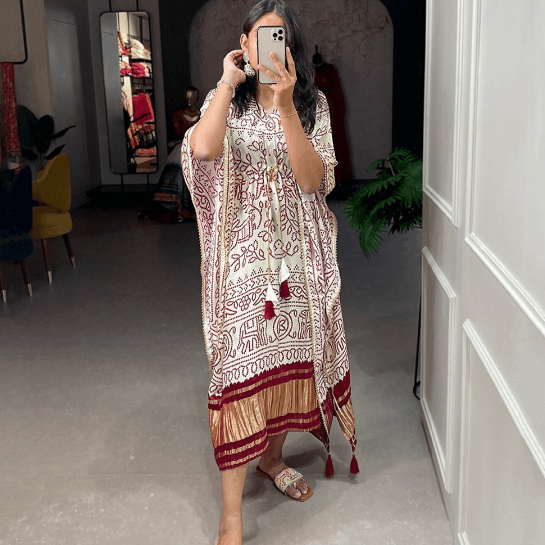 Bandhani Off-White Print