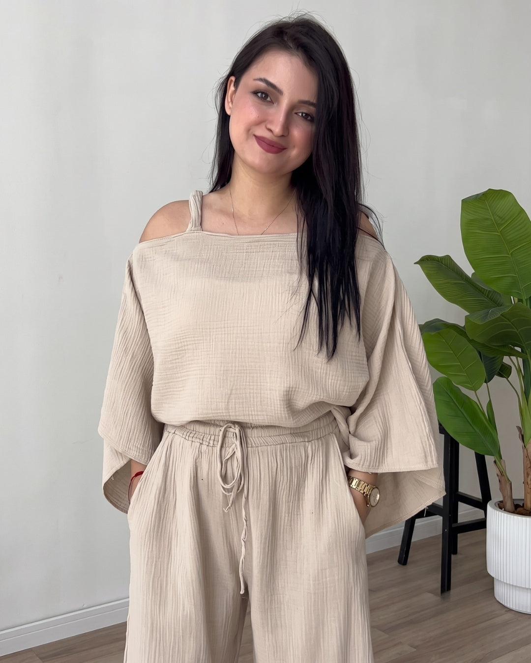 Orina - Cream Relaxed Resort Co-Ord Set