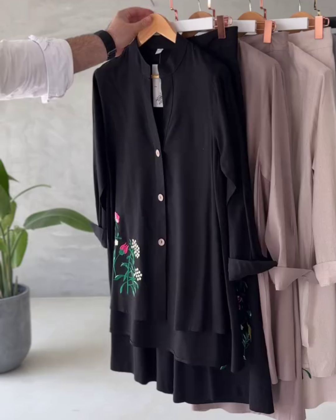 Rayon Co-ord Set with Floral Embroidery - MRINA